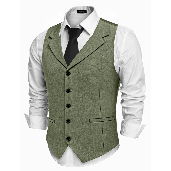 Жилет чоловічий COOFANDY, підходить до відрізного коміра, повсякденний, оливковий (S)