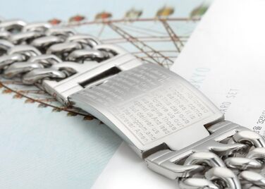 Чоловічий браслет JewelryWe з хрестом, англійська Біблія, молитва, нержавіюча сталь, ланцюжок, подарунок для чоловіків (срібляний, 23 мм)