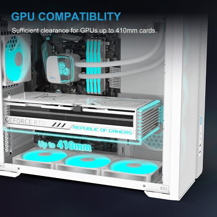 Корпус для ПК SAMA S50 Airflow, 4 ARGB PWM вентилятори, USB Type-C, Mesh панель, Білий