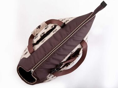 Сумка-переноска для собак та котів, розмір S/L, бежева з лапками