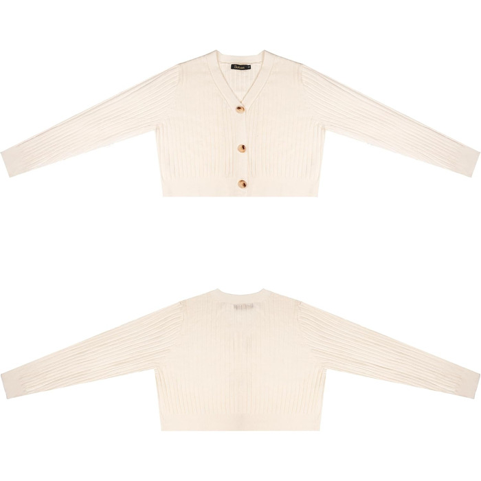 Кардиган жіночий з довгим рукавом, однотонний, на кнопках, болоер, колір персиково-білий