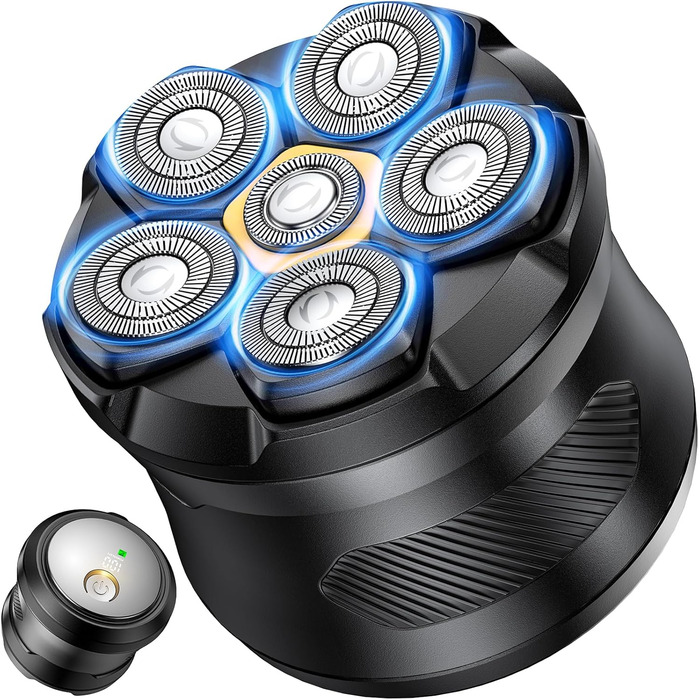 Електричний гоління голови для чоловіків Glatzen Rasierer UD1, IPX7, 6D плаваюча головка, вологий/сухий, червоний