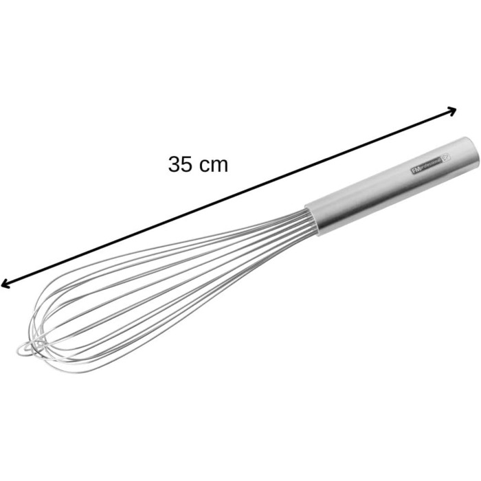 Віночок кухонний FMprofessional 21888, нержавіюча сталь, 35 см, сріблястий - для збивання кремів, яєць та соусів