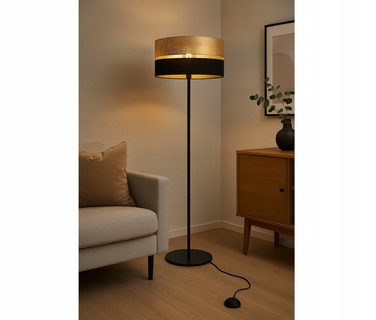 Підлогова лампа Elko-Lighting Dual E27 60 Вт, чорний та золотий