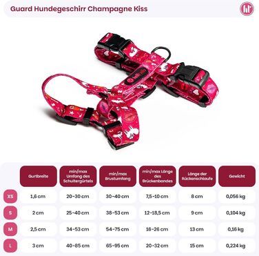 Шлейка для собак середніх порід Champagne Kiss M: регульована, не вбирає вологу, з контролем, легка