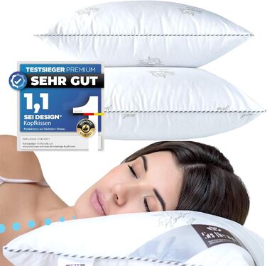 sei Design Pillowcases 80x80 2-Piece Set Sleep Pillows with Down-like Feel - 100% Softest Microfiber - Pillows 80x80 2-Piece Set Allergy-Friendly Sofa Pillows Decorative Cushions for Couch Bed 80 x 80 cm Swan 2