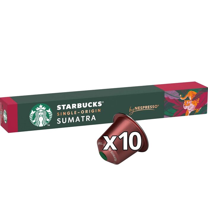 Кава Starbucks Single-Origin Sumatra в капсулах Nespresso, темне обсмаження, 60 капсул (6 шт. по 10 г)