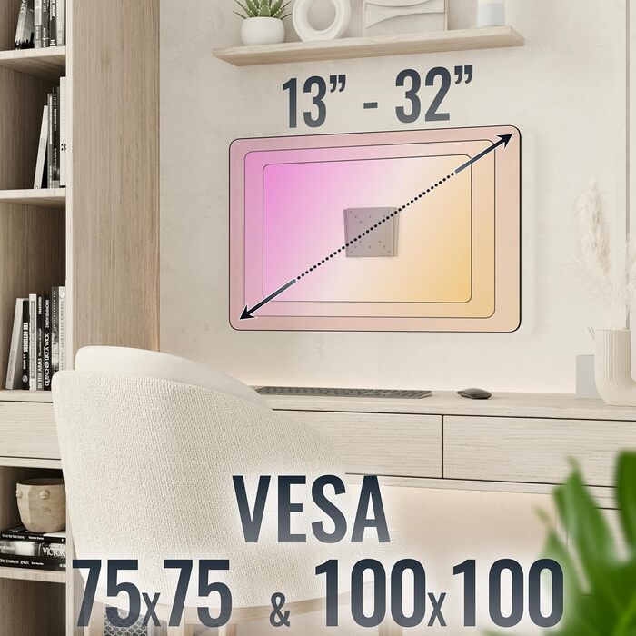 Кріплення для телевізора RICOO – поворотне та нахильне, для телевізорів 32-55 дюймів, універсальне, до 50 кг, VESA 400x400 мм