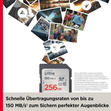 Карта пам'яті SanDisk Ultra SDXC 256 GB, швидкість читання до 150 МБ/с