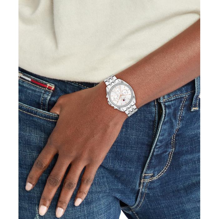 Годинник Tommy Hilfiger для жінок з багатою циферблатом та сталевим браслетом (срібний)