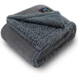 Водонепроникний плед для собак Luciphia, плед для собак і котів великого розміру, прання, водонепроникний, пухнастий, флісовий Sherpa, для дивана, ліжка, софи, світло-сірий M (102 * 145 см)