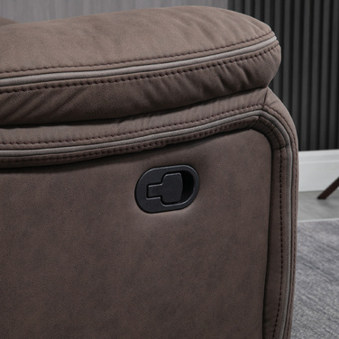 HOMCOM Recliner Chair, TV Chair with Reclining Function, TV Chair with Footrest, Upholstered Reclining Chair, Lounge Chair with Faux Leather Microfiber Cover, Holds up to 150 kg (220 lbs) for Living Room, Brown | Aosom
