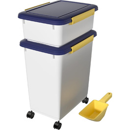 Cetomo Airtight Dog Food Container with Wheels - 10L & 32L Capacity - White