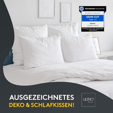 LILENO HOME Набір 6 подушок 40x40 см для алергіків, поліестер, для дивана, софи, коктейльних та головних подушок, внутрішня подушка, прати при 40°C