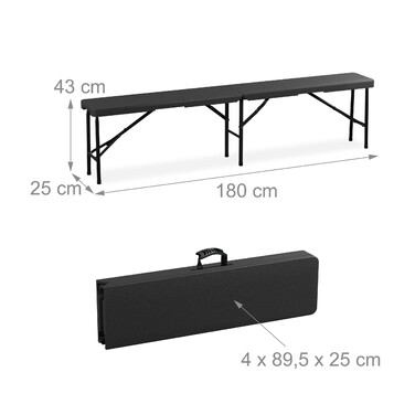 Relaxdays Beer Bench 2-Piece Set 180 cm