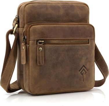 Чоловіча сумка через плече JOREY з натуральної шкіри, Camel (для бізнесу, роботи, подорожей)
