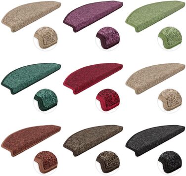 Сходинкові килимки Metzker Imago на сходи - фіолетовий (15 шт.) з антиковзким покриттям та ворсовим підкладом