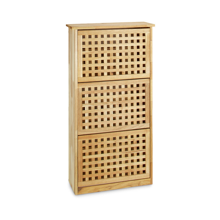 Relaxdays high shoe rack, walnut