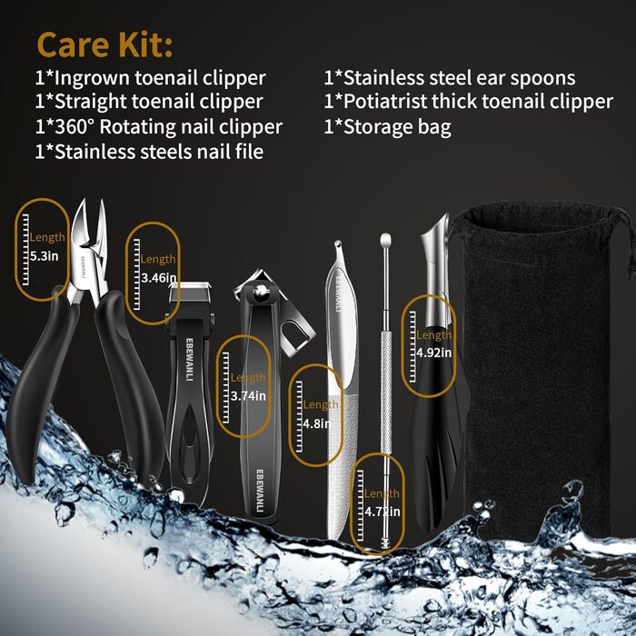 Кусачки для нігтів Zehennagelknipser для товстих нігтів, набір для літніх людей, широкі губки, прямі, міцні для врослих нігтів та пальців, обертові