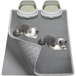 Килимок для котячого туалету Garoopion Katzenklo Matte, 90x76 см, EVA, стільниковий, сірий, двошаровий