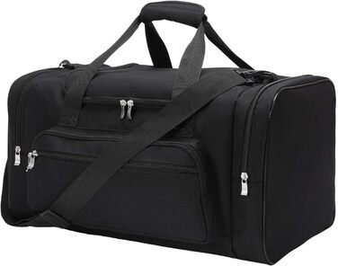 Sports Bag, Travel Bag, Fitness Bag with Shoulder Strap, Weekend Bag for Women and Men (Black, 40L)