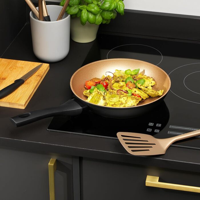 Сковорода-гриль Russell Hobbs 28 см з антипригарним покриттям, індукційна, без PFOA, універсальна, посилене покриття, преміум-якість