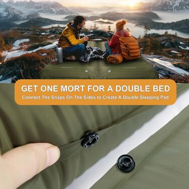 Origem Self-Inflating Camping Mat - Lightweight & Compact Sleeping Pad with Foot Pump - Ideal for Hiking, Beach, Travel, Tent & Hammock (Army Green)