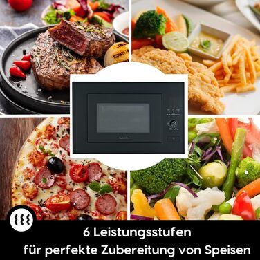 Вбудована мікрохвильова піч Wolkenstein WMW900-25GB EB | 900 Вт, 25 л, 8 програм, чорний колір