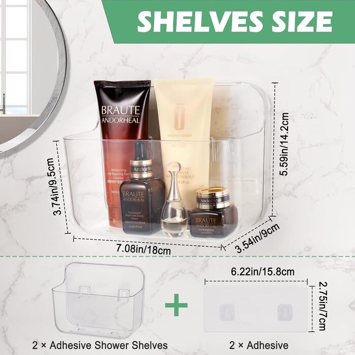 Поличка для душу на присоску без свердління, органайзер для ванної кімнати, сіра поличка, полиця для ванної кімнати без свердління, вантажопідйомність 20 кг, невелика полиця для кріплення у ванну кімнату та кухню (стандартна версія)