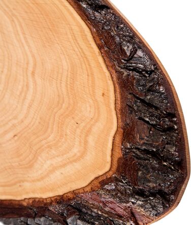 Batania Oval Serving Board, approximately 58-65 x 22-26cm, rustic serving board, cutting board, unique grain pattern, natural wood board for cheese, meat & bread, decorative, durable