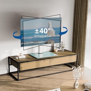 FITUEYES Adjustable TV Stand for 32-65 Inch TVs - Swivel & VESA 600x400 - White