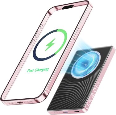 Power Bank для iPhone з MagSafe, Ultra Slim, 20W PD, 10000mAh (Рожевий)