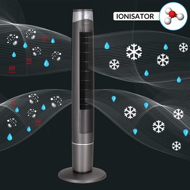 Турбовентилятор Monzana® 120 см з пультом, таймером, 3 режими, осциляція, іонізація | Колонний вентилятор
