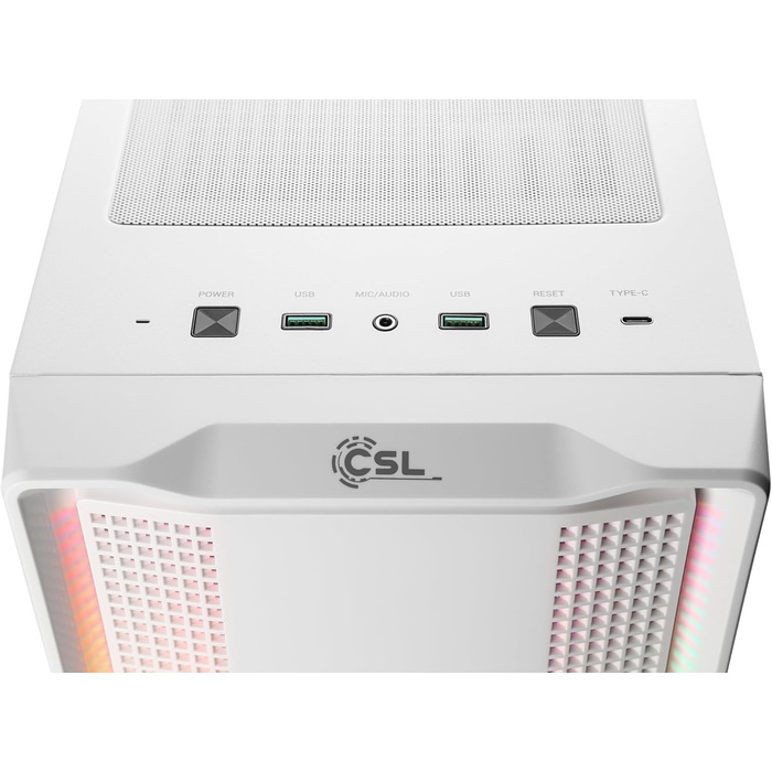 Корпус для ігрового ПК VITRUM PRO - Midi Tower, білий, RGB підсвічування, скло, вентилятори, ATX/mATX/Mini-ITX