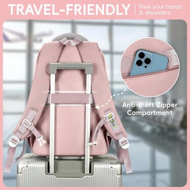 Шкільний рюкзак для дівчинки-підлітка, великий, для 5-12 класу, стильний, з нейлону, для гімназії, реальної школи та університету, зелений (фіолетовий)