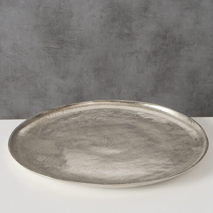 Decorative Tray, Nickel-Plated Silver, Ø 42 cm