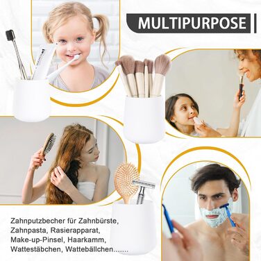 Набір аксесуарів для ванної кімнати Umlaca: мильниця, дозатор мила 350 мл, стакан для зубної пасти 320 мл, білий