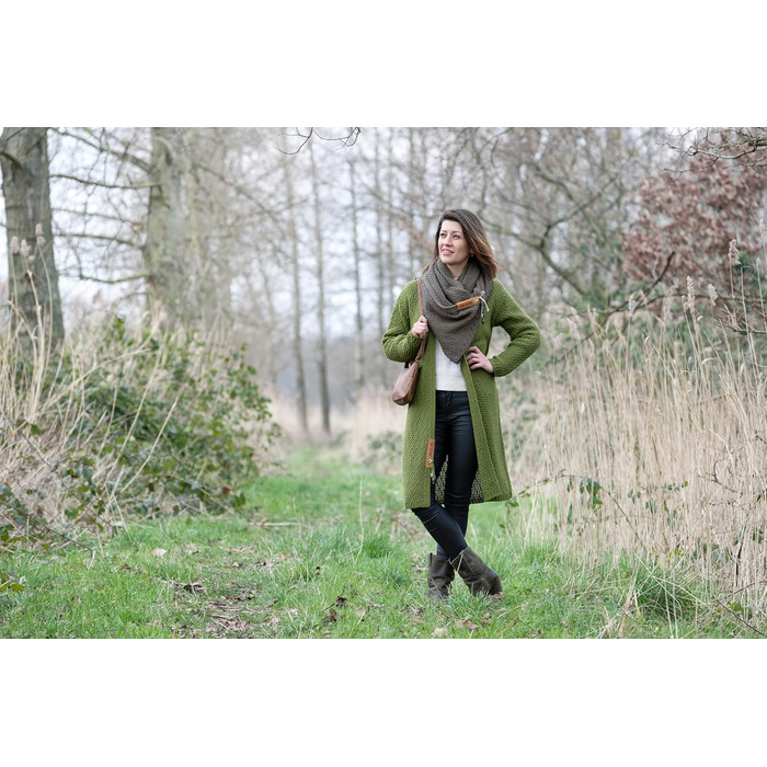 В'язана жилетка KNIT FACTORY Luna Lange - жіноча жилетка з вовни, великий в'яз, Marron (36-38)