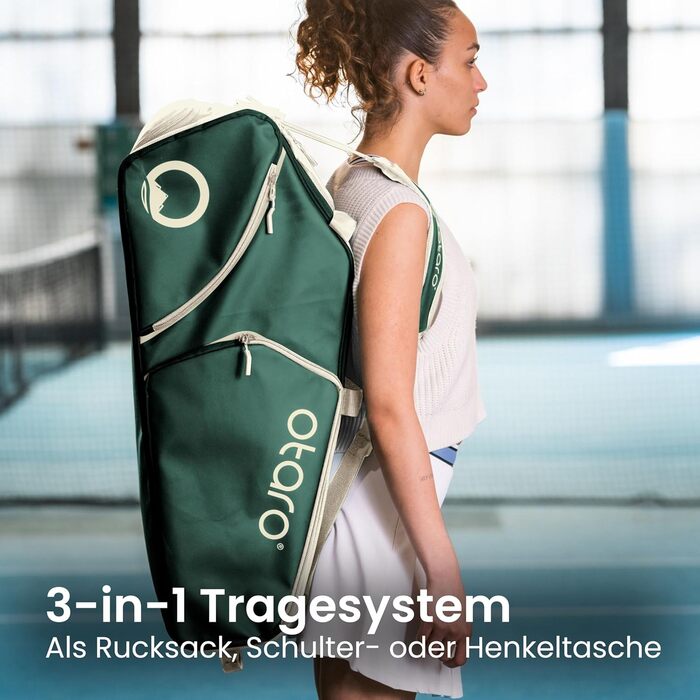 Otaro 82L Premium Tennis Bag | Badminton, Padel & Squash Racket Bag | Unisex Tennis Backpack for Men & Women, Coaches - Green