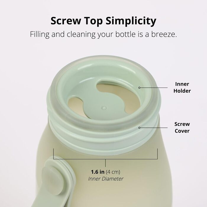 BLUE GINKGO Collapsible Water Bottles [2-Pack] – Lightweight, foldable silicone bottles for travel, hiking, and camping (500ml, Made in Korea, Beige) (2 Pack, Olive Green)