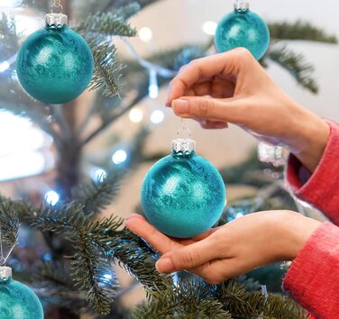 Скляні кулі для прикраси ялинки Hengsong, 24 шт., чорні та золоті, 6 см