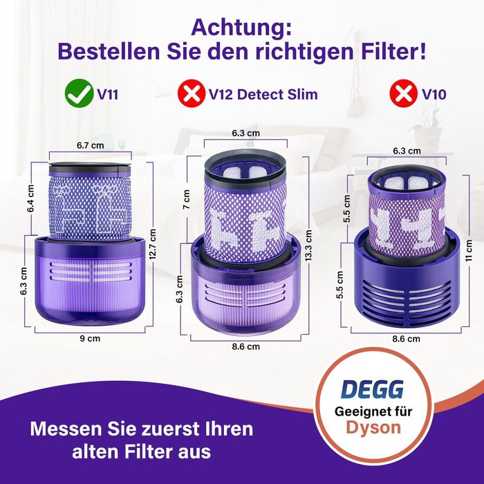 Фільтр HEPA для пилососа Dyson V11 та V15 від DEGG, комплект 2 шт.