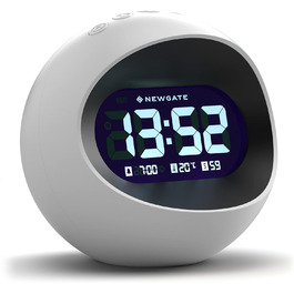 NEWGATE® Digital Centre of the Earth Clock (white with black LCD display) White With Black LCD Display