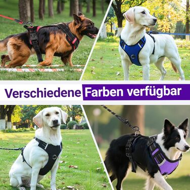 Нашийник для собак великих порід з ручкою, без обмеження грудної клітки, дихаючий, безпечний, світловідбиваючий, без матеріалу PU, для тренувань та активного відпочинку, Стиль 2, фіолетовий (L)