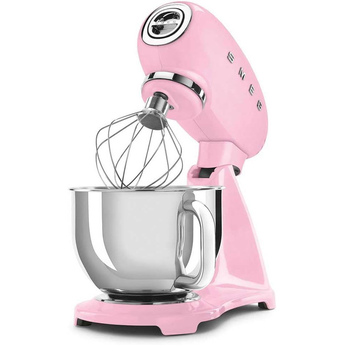 Планетарний міксер Smeg SMF03PKEU, 800 Вт, 10 швидкостей, пастельно-рожевий