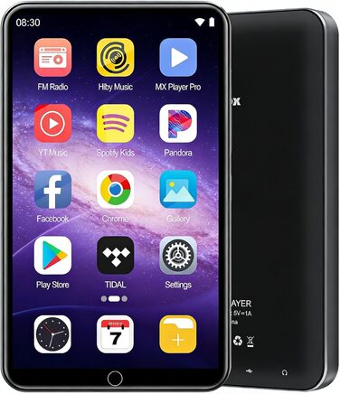 MP3 плеєр 80GB Bluetooth WiFi з Spotify, Hi-Fi Lossless, FM-радіо, E-Book (чорний)