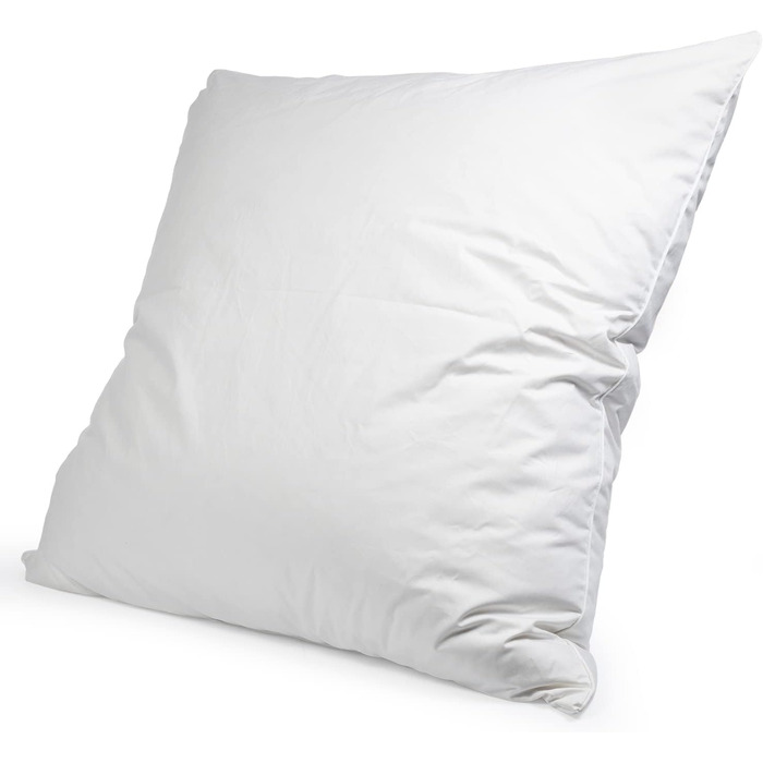 H&F Heimtextilien 2-Piece Set | Premium Quality | Pillowcases 80x80 cm | Filling: 1300 grams of feathers, goose feathers | 100% Natural Pillow | Cover: 100% Cotton | Feather Pillow 80 x 80 cm | Oeko-TEX Certified 1300.0 grams 2
