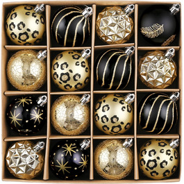 Набір новорічних кулічок Valery Madelyn (16 шт, 6 см) - червоно-зелено-золотий декор, з подарунковою упаковкою