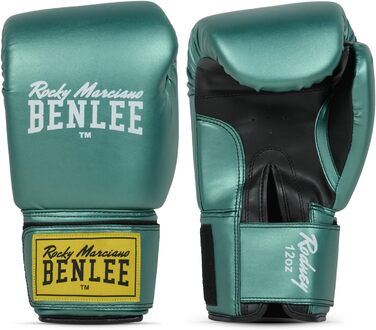 Боксерські рукавички BENLEE з екошкіри Rodney (Металевий зелений/Чорний, 10 oz)