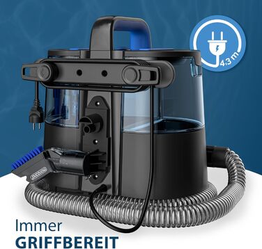 MONZANA® Апарат для чищення м'яких меблів та килимів - пилосос для миття з насадкою 2-в-1, шланг 1,2 м, радіус дії 5,5 м. Для дому